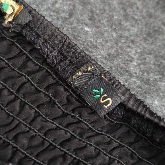 Urban Outfitters ✦ Chain Fringe Halter Top ✦ Black w/ Smocked Back & Tie Neck S - Picture 4 of 9